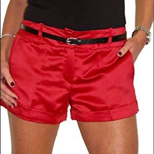 Express Red Satin Shorts - 10